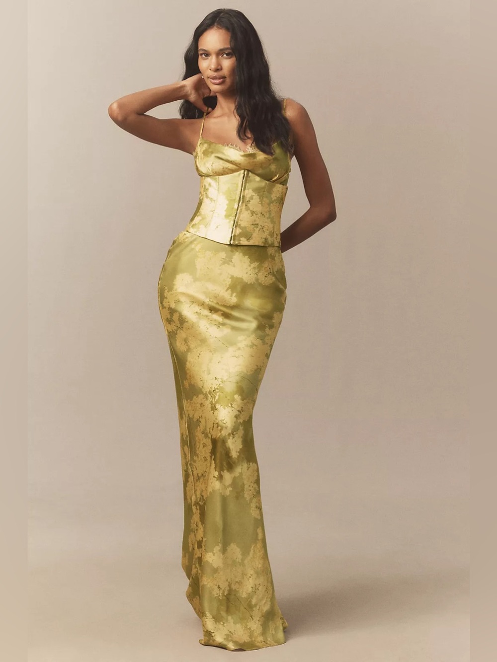 NWT De La Vali Cleodora Silk Maxi Gown sz4